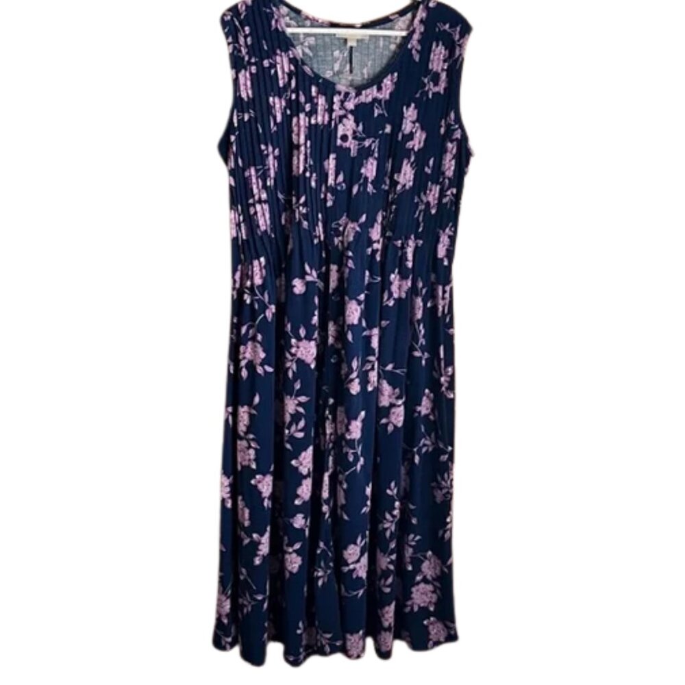 New without tag dress navy purple floral size L/18-20